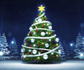 Diamond Painting Limited Edition | Glowing Christmas Tree 20" x 24″ (51cm x 61cm) / Round With Aurora Borealis Accents / 32 Colors Including 1 AB, Special Pearls, and 1 Glow-in-the-Dark Color