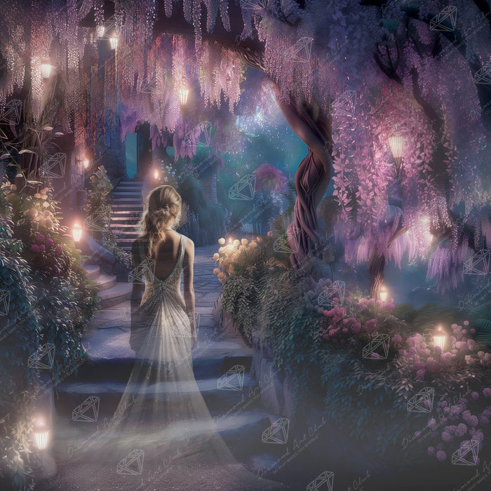 Diamond Painting Goddess of Wisteria 27.6" x 27.6" (69.9cm x 69.9cm) / Square with 82 Colors including 2 ABs and 4 Fairy Dust Diamonds / 78,961