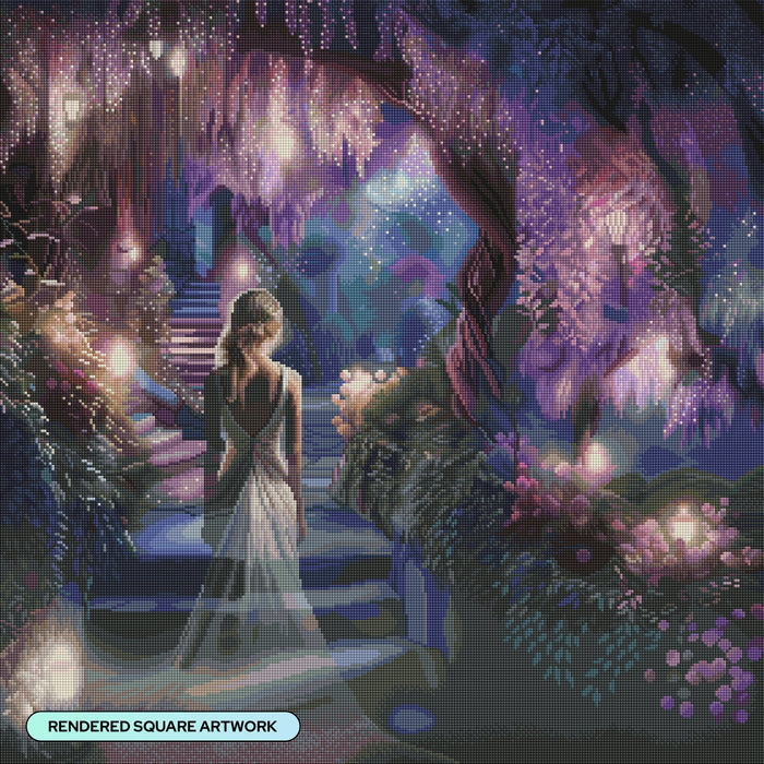 Diamond Painting Goddess of Wisteria 27.6" x 27.6" (69.9cm x 69.9cm) / Square with 82 Colors including 2 ABs and 4 Fairy Dust Diamonds / 78,961