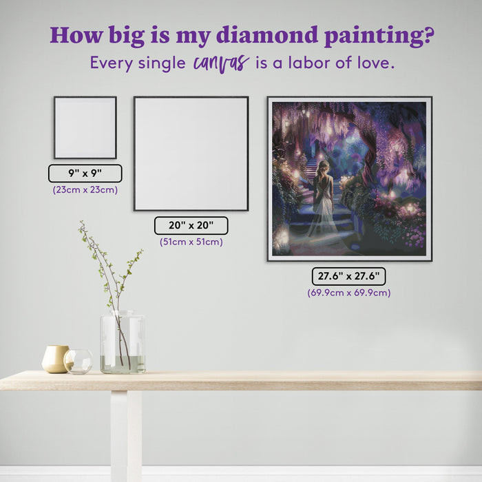 Diamond Painting Goddess of Wisteria 27.6" x 27.6" (69.9cm x 69.9cm) / Square with 82 Colors including 2 ABs and 4 Fairy Dust Diamonds / 78,961