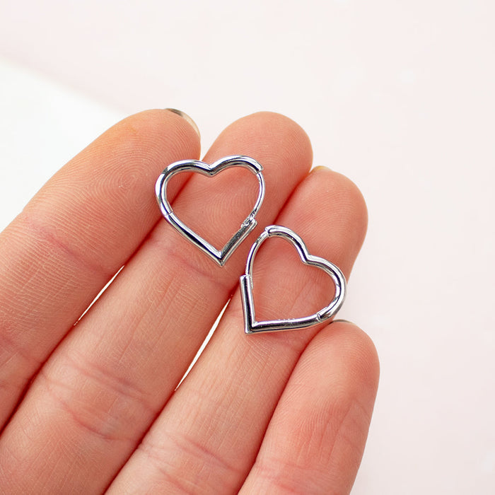 Gold or Silver Heart Huggie Earrings | Add On