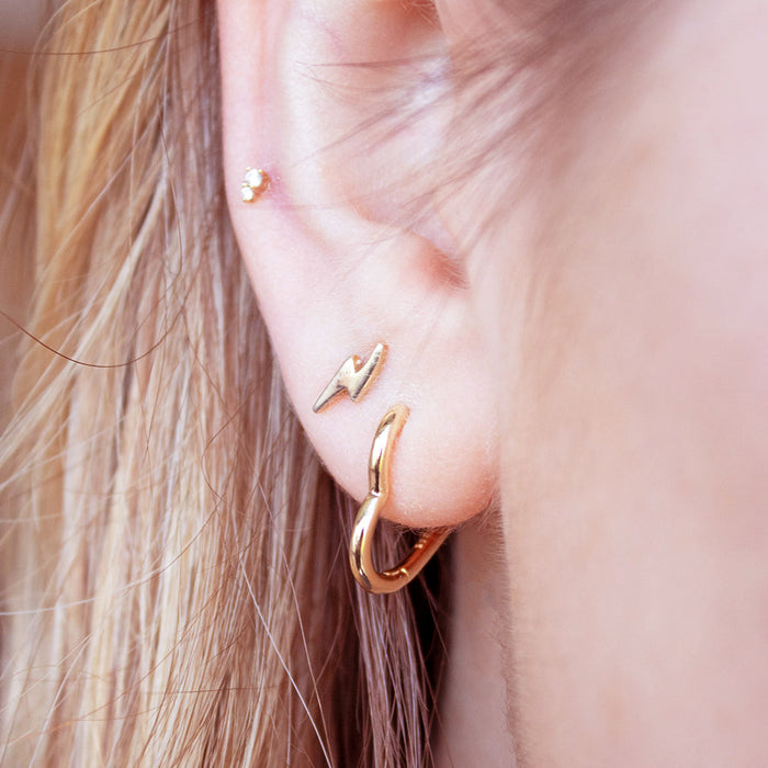 Gold or Silver Heart Huggie Earrings | Add On