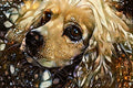 Diamond Painting Golden Cocker Spaniel 38.6" x 25.6" (98cm x 65cm) / Square with 57 Colors including 3 ABs including 1 Fairy Dust Diamonds / 102,573