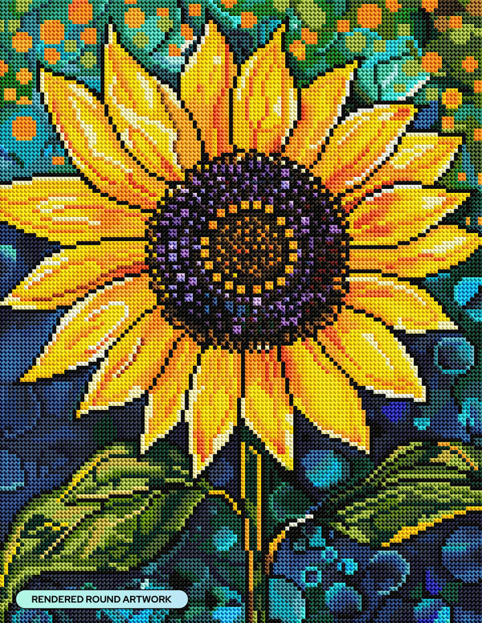 Diamond Painting Golden Majesty 13" x 17" (33cm x 42.7cm) / Round with 54 Colors including 2 ABs and 2 Fairy Dust Diamonds / 18,600