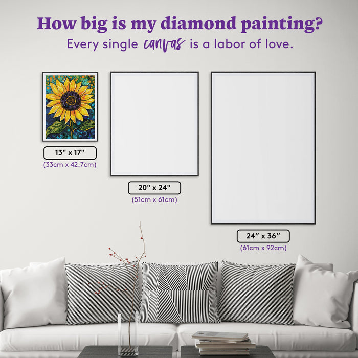 Diamond Painting Golden Majesty 13" x 17" (33cm x 42.7cm) / Round with 54 Colors including 2 ABs and 2 Fairy Dust Diamonds / 18,600