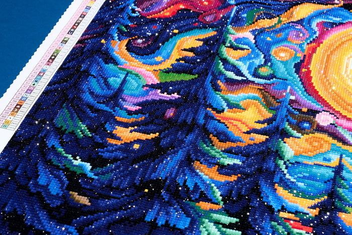 Diamond Painting Gone Camping 22" x 33" (55.6cm x 83.7cm) / Round with 62 Colors including 2 ABs and 2 Fairy Dust Diamonds / 61,408
