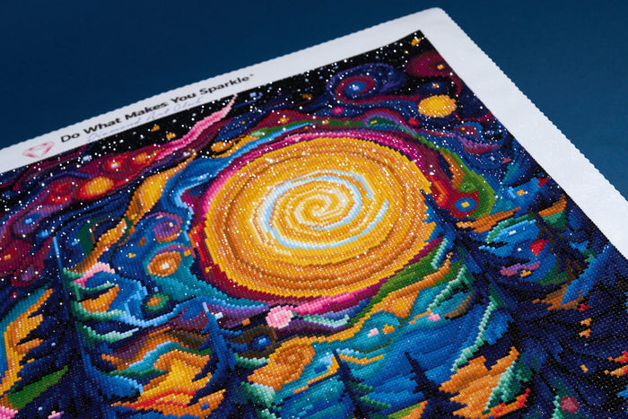 Diamond Painting Gone Camping 22" x 33" (55.6cm x 83.7cm) / Round with 62 Colors including 2 ABs and 2 Fairy Dust Diamonds / 61,408