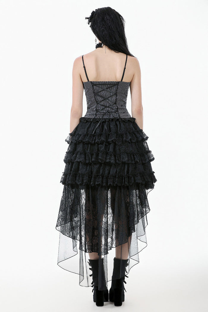 gothic skirt with mesh train by dark in love
