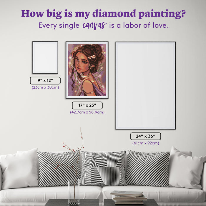Diamond Painting Greek Princess 17" x 23" (42.7cm x 58.9cm) / Round with 49 Colors including 1 AB and 3 Fairy Dust Diamonds / 33,170