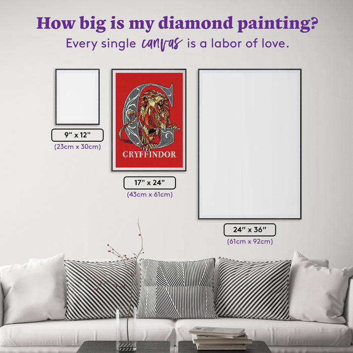 Diamond Painting Gryffindor™ Crest - Stand Together - AMZ 17" x 24″ (43cm x 61cm) / Square With 14 Colors Including 3 ABs / 41,211