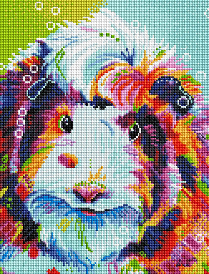 Diamond Painting Guinea Pig 12.6" x 16.5" (32m x 42cm) / Square with 34 Colors / 27,232