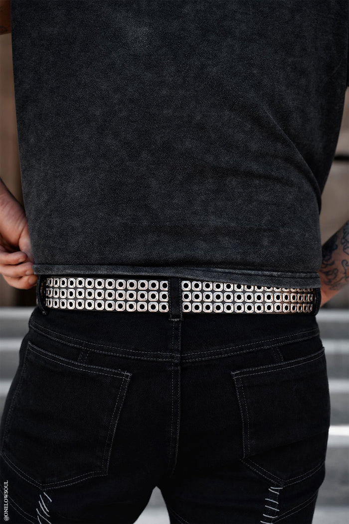 mens studded punk waist belt