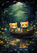 Diamond Painting Hamster Explorers 25.6" x 36.6" (65cm x 93cm) / Square with 54 Colors including 2 ABs and 2 Fairy Dust Diamonds / 97,353