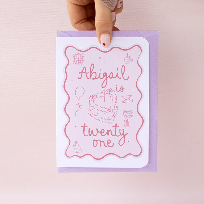 Happy Birthday Personalised Name, Number of Choice Card | Add On