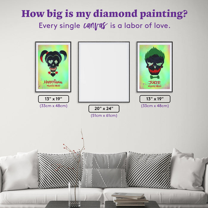 Diamond Painting Harley Quinn Character Icon & The Joker™ Character Icon Bundle 13" x 19″ (33cm x 48cm) / (Harley) Square With 9 Colors Including 1 AB. (Joker) Square With 8 Colors Including 1 AB. / 6,926