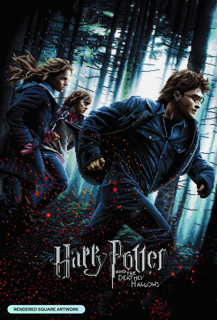 Diamond Painting Harry Potter and the Deathly Hallows 26.4" x 39" (67cm x 99cm) / Square With 54 Colors Including 3 ABs and 2 Fairy Dust Diamonds / 106,793