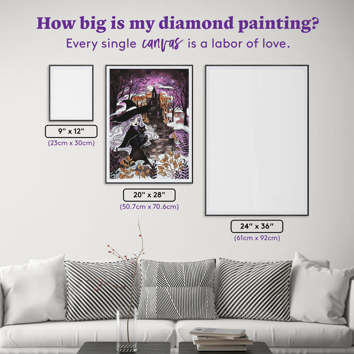 Diamond Painting Haunted 20" x 28" (50.7cm x 70.6cm) / Round with 48 Colors including 3 AB Diamonds and 1 Fairy Dust Diamonds / 45,612