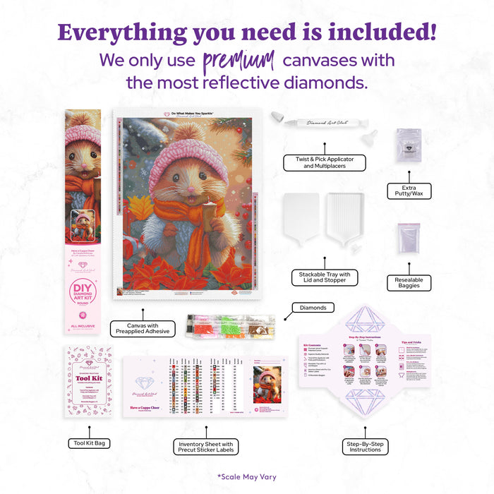 Diamond Painting Have a Cuppa Cheer 22" x 29" (55.6cm x 73.7cm) / Round with 63 Colors including 2 ABs and 4 Fairy Dust Diamonds / 54,136