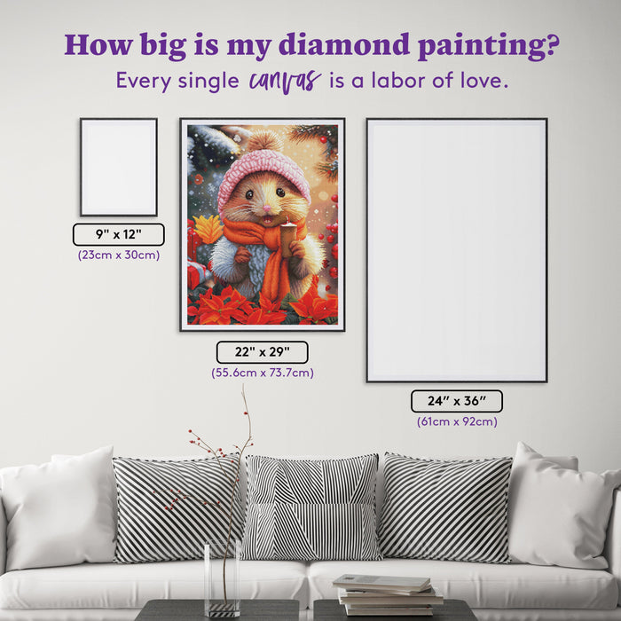 Diamond Painting Have a Cuppa Cheer 22" x 29" (55.6cm x 73.7cm) / Round with 63 Colors including 2 ABs and 4 Fairy Dust Diamonds / 54,136
