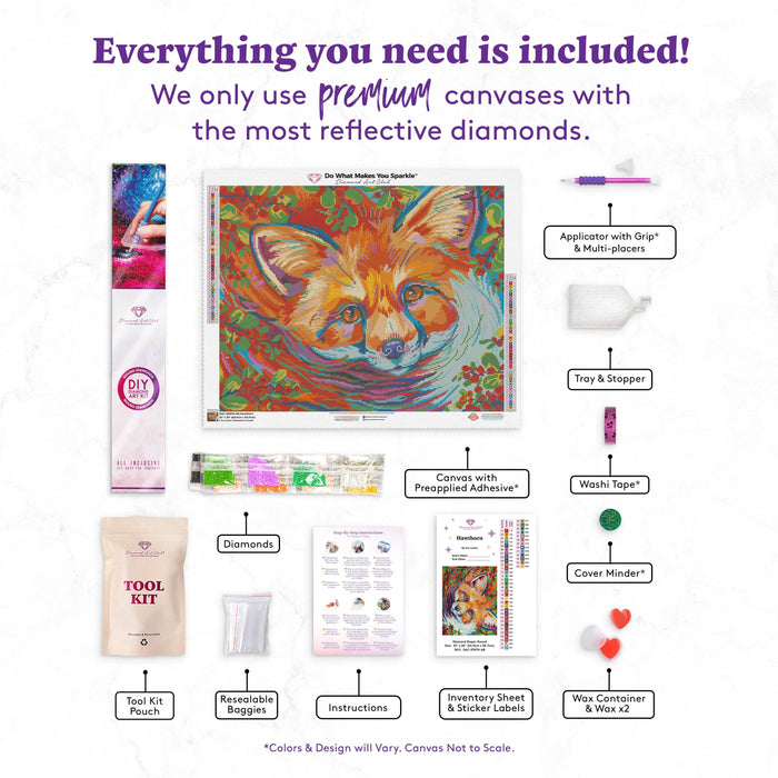 Diamond Painting Hawthorn 25" x 20" (63.9cm x 50.7cm) / Round with 45 Colors including 4 ABs / 41,268