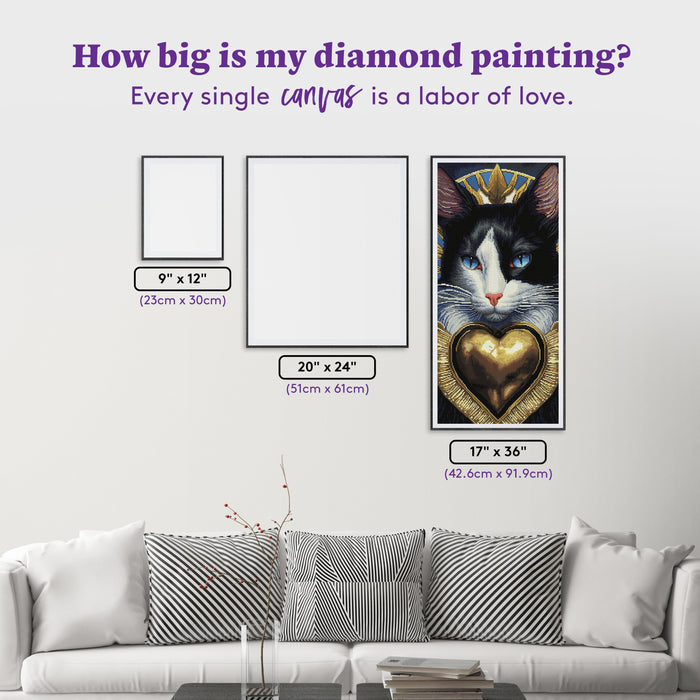 Diamond Painting Heart of Gold 17" x 36" (42.6cm x 91.9cm) / Round with 42 Colors including 3 ABs / 49,856