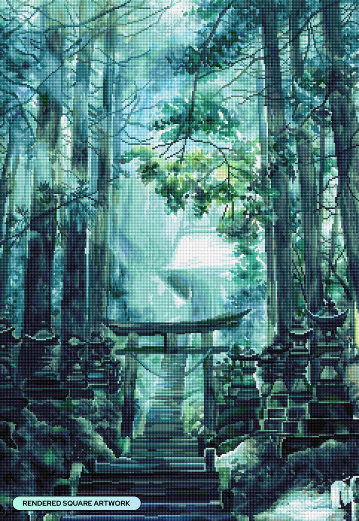 Diamond Painting Heaven's Gate 23.6" x 34.3" (60cm x 87cm) / Square with 52 Colors including 2 ABs and 2 Fairy Dust Diamonds / 84,109