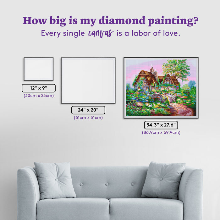 Diamond Painting Heritage House 34.3" x 27.6" (86.9cm x 69.9cm) / Square With 92 Colors Including 3 ABs and 5 Fairy Dust Diamonds / 98,069