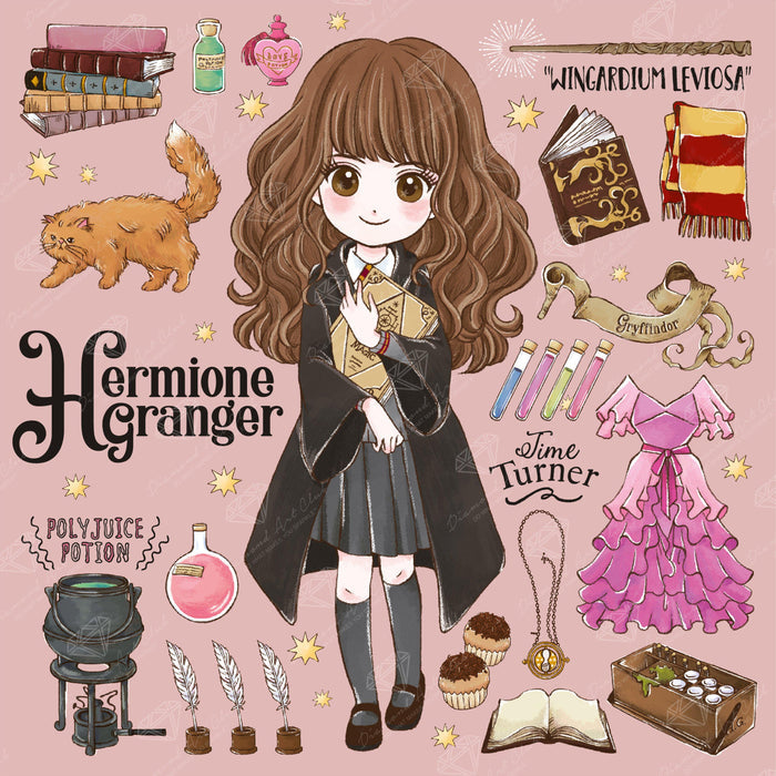 Diamond Painting Hermione Granger - Magical 27.6" x 27.6″ (70cm x 70cm) / Square With 47 Colors Including 4 ABs / 76,729