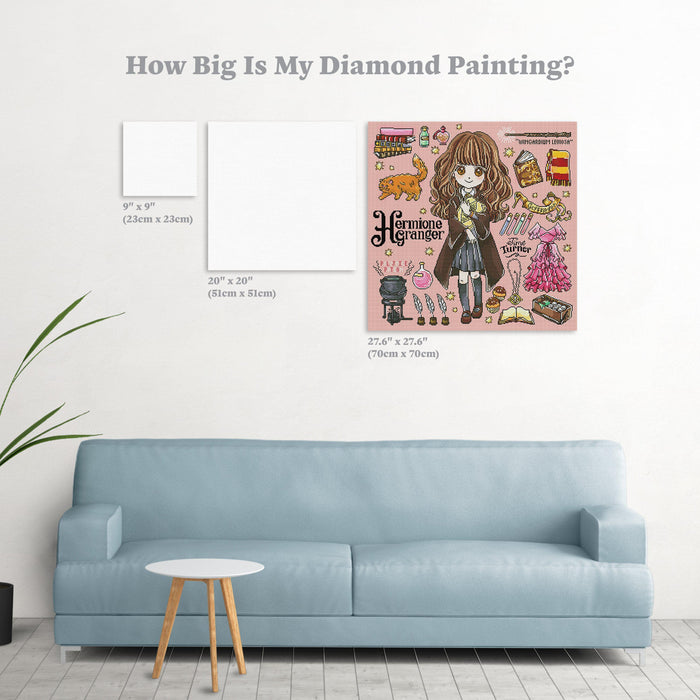 Diamond Painting Hermione Granger - Magical 27.6" x 27.6″ (70cm x 70cm) / Square With 47 Colors Including 4 ABs / 76,729