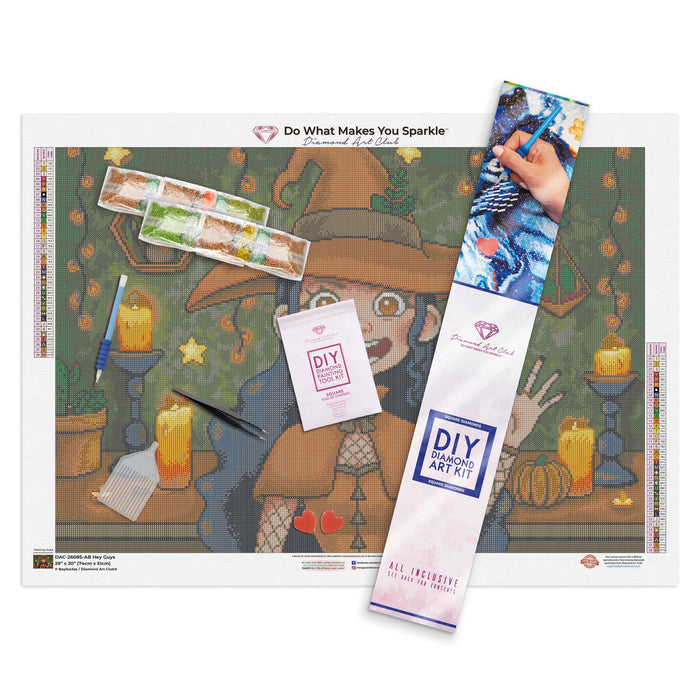 Diamond Painting Hey Guys 29" x 20″ (74cm x 51cm) / Square With 38 Colors Including 3 ABs / 58,692