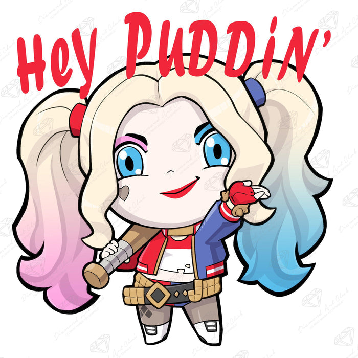 Diamond Painting Hey Puddin' Harley Quinn - AMZ 13" x 13″ (33cm x 33cm) / Square With 30 Colors Including 3 ABs / 17,161