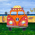 Diamond Painting Hippy Van Orange Square With 32 Colors / 12.6″ x 12.6″ (32cm x 32cm) / 15,625
