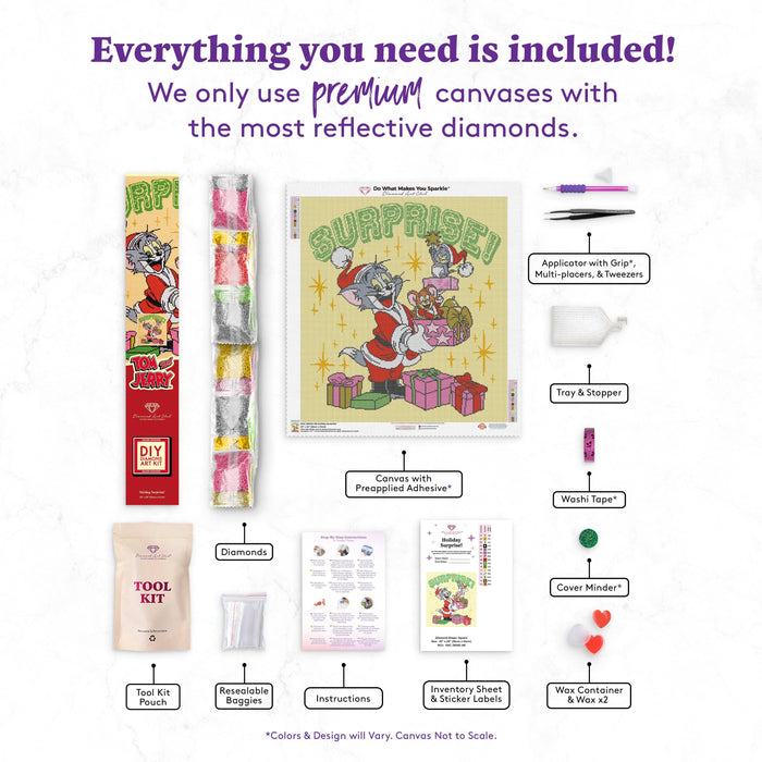 Diamond Painting Holiday Surprise! 22" x 24″ (56cm x 61cm) / Square With 15 Colors Including 3 ABs / 53,261
