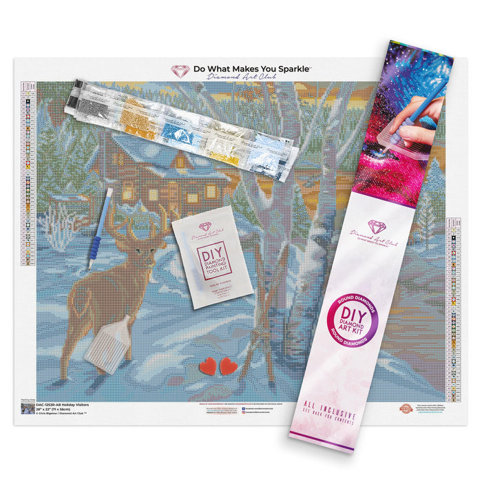 Diamond Painting Holiday Visitors 28" x 22″ (71cm x 56cm) / Round with 45 Colors including 2 ABs / 50,546