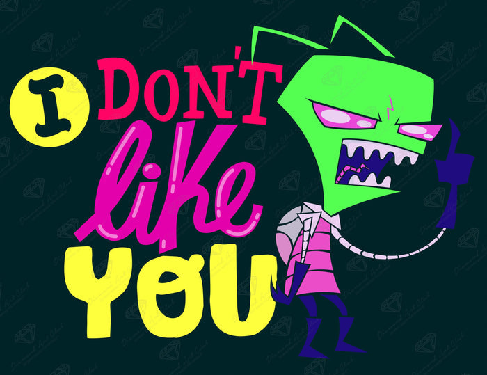 Diamond Painting I Don't Like You 17" x 13" (42.6cm x 32.8cm) / Round With 10 Colors Including 2 ABs / 17,784