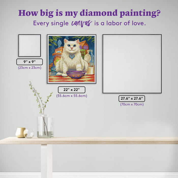 Diamond Painting I'm Not Fat I'm Fluffy 22" x 22" (55.6cm x 55.6cm) / Round with 46 Colors including 1 AB and 4 Fairy Dust Diamonds / 40,804