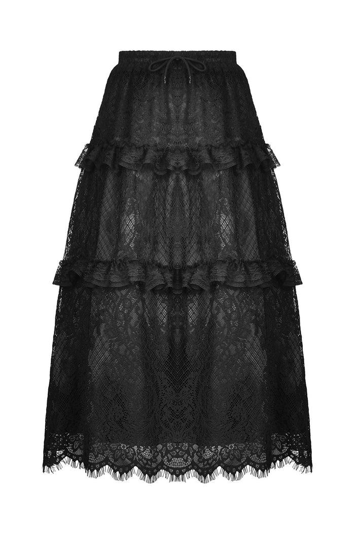 gothic long maxi lace skirt by dark in love