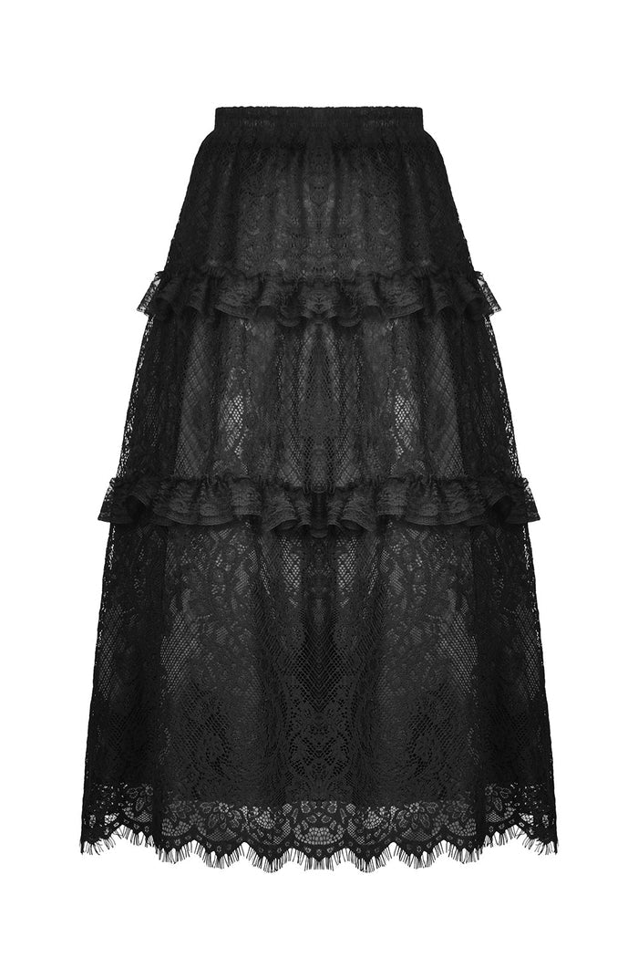 gothic high waisted long maxi lace skirt by dark in love