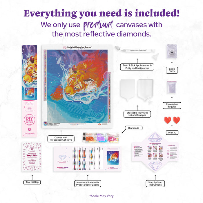 Diamond Painting In Between Dreams 20" x 24" (50.6cm x 60.8cm) / Round With 64 Colors Including 2 ABs and 4 Fairy Dust Diamonds / 40,664