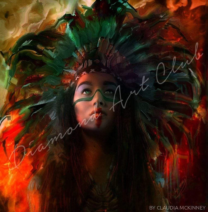 Diamond Painting Indian Paint Square / 16.5″ x 16.5″ (42cm x 42cm) / 32 Colors