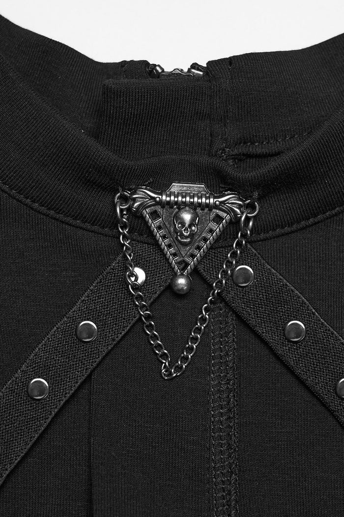 punk tank top with studs and skull charm
