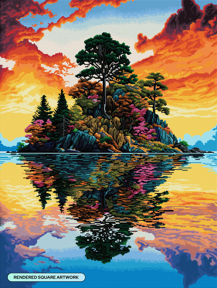Diamond Painting Island of Time 27.6" x 36.6" (69.9cm x 92.8cm) / Square with 69 Colors including 2 ABs and 3 Fairy Dust Diamonds / 104,813