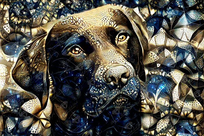 Diamond Painting Jack the Black Labrador Retriever 38.6" x 25.6" (98cm x 65cm) / Square with 39 Colors including 2 ABs and 1 Fairy Dust Diamonds / 102,573