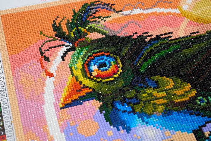 Diamond Painting Jojo 13" x 13" (33cm x 33cm) / Round with 50 Colors including 2 ABs and 3 Fairy Dust Diamonds / 14,400
