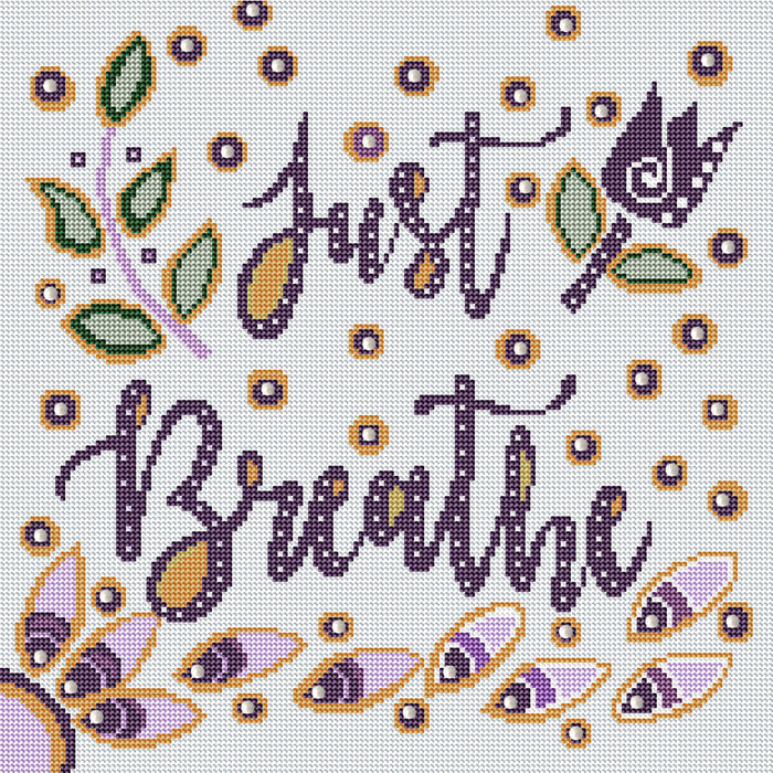 Diamond Painting Just Breathe 17" x 17" (43cm x 43cm) / Round With 13 Colors Including 2 ABs and 1 Special Diamond / 23,241
