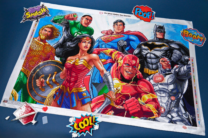 Diamond Painting Justice League of America™ 42.1" x 27.6" (107cm x 70cm) / Square With 66 Colors Including 4 ABs / 117,448