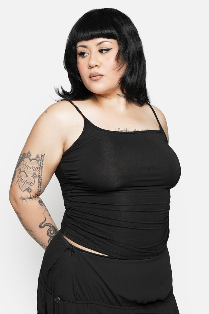 womens black gothic cotton tank top