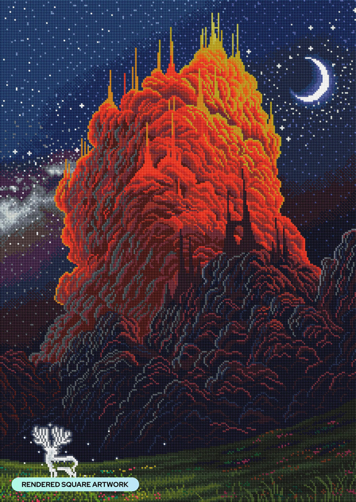 Diamond Painting Kingdom of the Clouds 22" x 31" (55.8cm x 78.7cm) / Square with 41 Colors including 3 ABs and 1 Fairy Dust Diamonds / 70,784