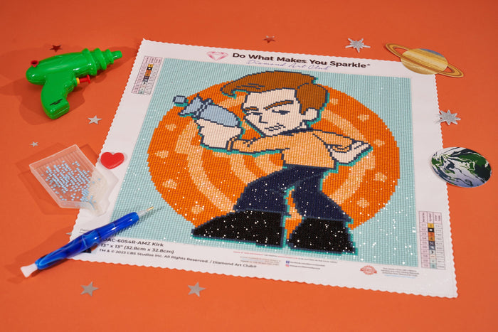 Diamond Painting Kirk 13" x 13" (32.8cm x 32.8cm) / Round with 10 Colors Including 1 ABs and 1 Fairy Dust Diamonds / 13,689