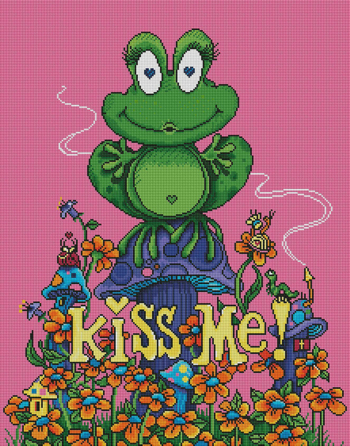 Diamond Painting Kiss Me 22" x 28″ (56cm x 71cm) / Square with 31 Colors including 4 ABs / 62,101